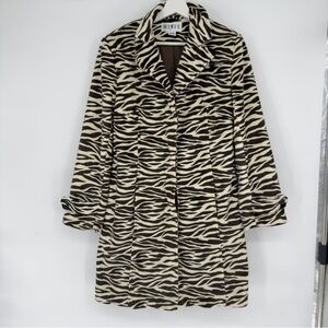 Mixit Y2K Zebra Print Faux Fur Coat Medium